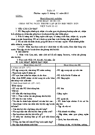 Kế hoạch bài dạy Lớp 3 - Tuần 15 NH 2022-2023 (GV: Nguyễn Thị Hằng)