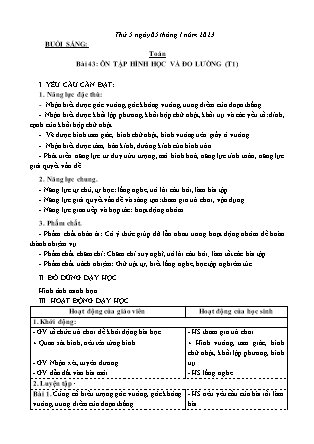 Kế hoạch bài dạy Lớp 3 - Tuần 18 (Tiếp) NH 2022-2023 (GV: Đặng Thị Mến)