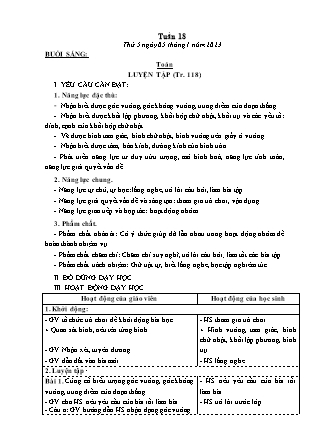 Kế hoạch bài dạy Lớp 3 - Tuần 18 (Tiếp) NH 2022-2023 (GV: Hoàng Thị Thủy)