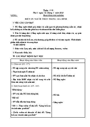 Kế hoạch bài dạy Lớp 3 - Tuần 19B NH 2022-2023 (GV: Nguyễn Thị Loan)