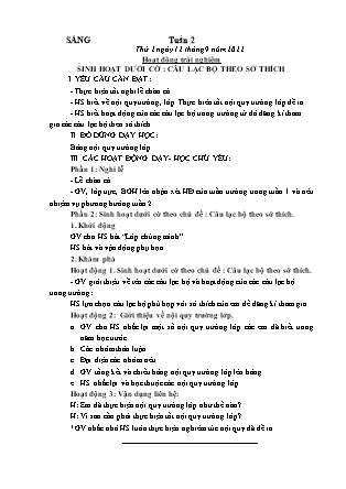 Kế hoạch bài dạy Lớp 3 - Tuần 2 NH 2022-2023 (GV: Nguyễn Thị Loan)