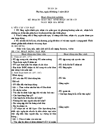 Kế hoạch bài dạy Lớp 3 - Tuần 20 NH 2022-2023 (GV: Đặng Thị Mến)
