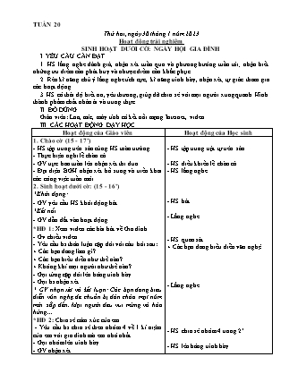 Kế hoạch bài dạy Lớp 3 - Tuần 20 NH 2022-2023 (GV: Hoàng Thị Thủy)