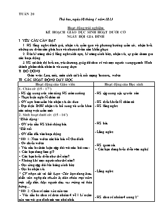 Kế hoạch bài dạy Lớp 3 - Tuần 20 NH 2022-2023 (GV: Nguyễn Thị Loan)