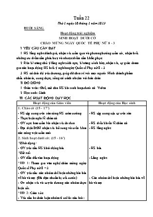 Kế hoạch bài dạy Lớp 3 - Tuần 22 NH 2022-2023 (GV: Hoàng Thị Thủy)
