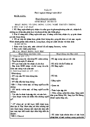 Kế hoạch bài dạy Lớp 3 - Tuần 25 NH 2022-2023 (GV: Nguyễn Thị Hằng)