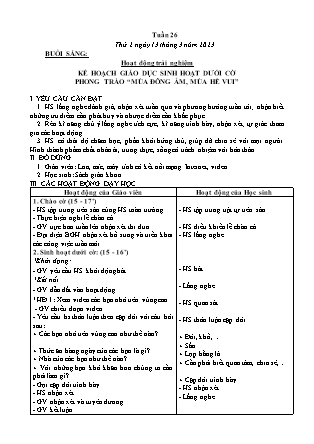Kế hoạch bài dạy Lớp 3 - Tuần 26 NH 2022-2023 (GV: Nguyễn Thị Hằng)