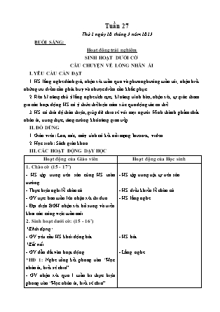 Kế hoạch bài dạy Lớp 3 - Tuần 27 NH 2022-2023 (GV: Nguyễn Thị Hằng)
