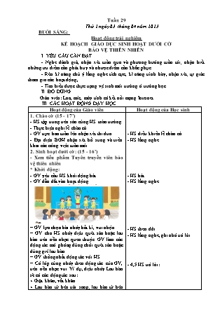 Kế hoạch bài dạy Lớp 3 - Tuần 29 NH 2022-2023 (GV: Nguyễn Thị Loan)