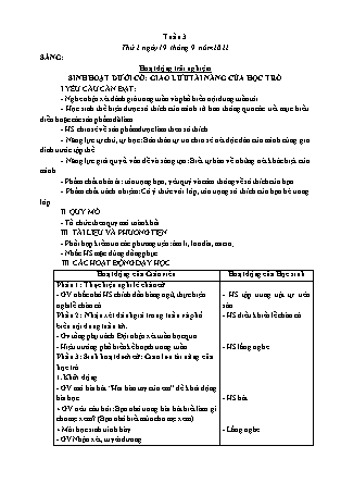 Kế hoạch bài dạy Lớp 3 - Tuần 3 NH 2022-2023 (GV: Nguyễn Thị Hằng)