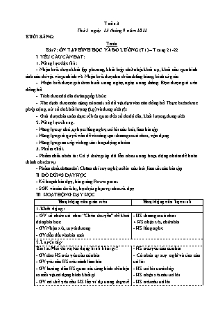 Kế hoạch bài dạy Lớp 3 - Tuần 3 (Tiếp) NH 2022-2023 (GV: Đặng Thị Mến)