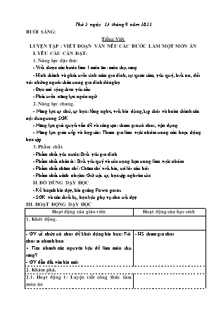 Kế hoạch bài dạy Lớp 3 - Tuần 3 (Tiếp) NH 2022-2023 (GV: Nguyễn Thị Loan)
