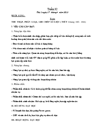 Kế hoạch bài dạy Lớp 3 - Tuần 32 NH 2022-2023 (GV: Đặng Thị Mến)