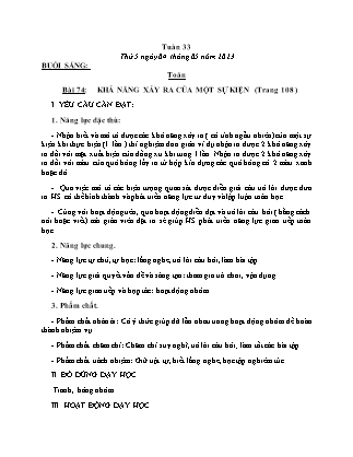 Kế hoạch bài dạy Lớp 3 - Tuần 33 NH 2022-2023 (GV: Nguyễn Thị Hằng)