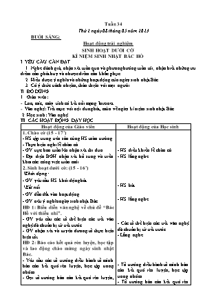 Kế hoạch bài dạy Lớp 3 - Tuần 34 NH 2022-2023 (GV: Nguyễn Thị Hằng)