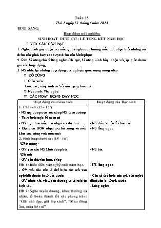 Kế hoạch bài dạy Lớp 3 - Tuần 35 NH 2022-2023 (GV: Đặng Thị Mến)
