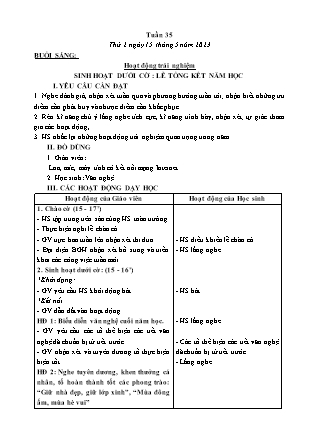Kế hoạch bài dạy Lớp 3 - Tuần 35 NH 2022-2023 (GV: Nguyễn Thị Hằng)