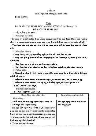 Kế hoạch bài dạy Lớp 3 - Tuần 35 (Tiếp) NH 2022-2023 (GV: Đặng Thị Mến)