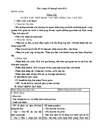 Kế hoạch bài dạy Lớp 3 - Tuần 4 (Tiếp) NH 2022-2023 (GV: Nguyễn Thị Loan)