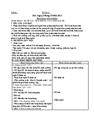 Kế hoạch bài dạy Lớp 3 - Tuần 5 NH 2022-2023 (GV: Đặng Thị Mến)