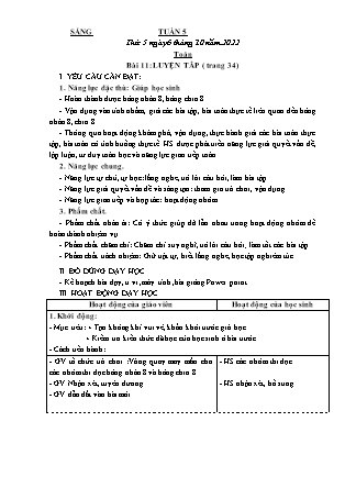 Kế hoạch bài dạy Lớp 3 - Tuần 5 NH 2022-2023 (GV: Nguyễn Thị Hằng)