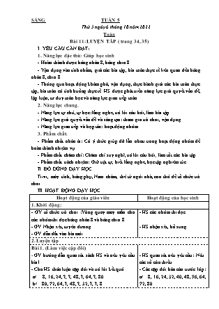Kế hoạch bài dạy Lớp 3 - Tuần 5 (Tiếp) NH 2022-2023 (GV: Hoàng Thị Thủy)