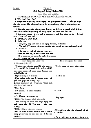Kế hoạch bài dạy Lớp 3 - Tuần 5 (Tiếp) NH 2022-2023 (GV: Nguyễn Thị Hằng)