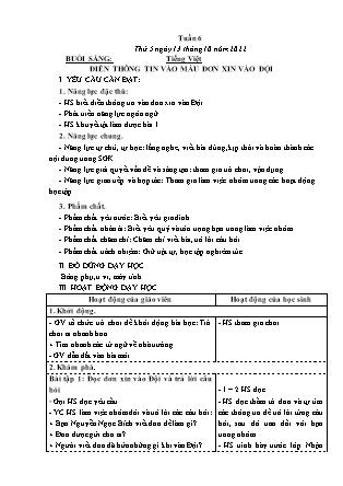 Kế hoạch bài dạy Lớp 3 - Tuần 6 (Tiếp) NH 2022-2023 (GV: Nguyễn Thị Loan)