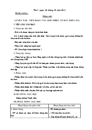 Kế hoạch bài dạy Lớp 3 - Tuần 7 (Tiếp) NH 2022-2023 (GV: Nguyễn Thị Loan)