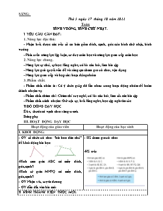 Kế hoạch bài dạy Lớp 3 - Tuần 8 (Tiếp) NH 2022-2023 (GV: Hoàng Thị Thủy)