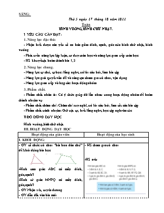 Kế hoạch bài dạy Lớp 3 - Tuần 8 (Tiếp) NH 2022-2023 (GV: Nguyễn Thị Loan)