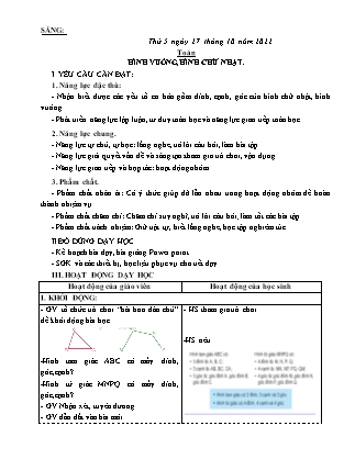 Kế hoạch bài dạy Lớp 3 - Tuần 8 (Tiếp) NH 2022-2023 (GV: Nguyễn Thị Hằng)