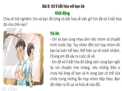 Bài giảng Đạo đức 3 (Kết nối tri thức) - Bài 8: Xử lí bất hòa với bạn bè