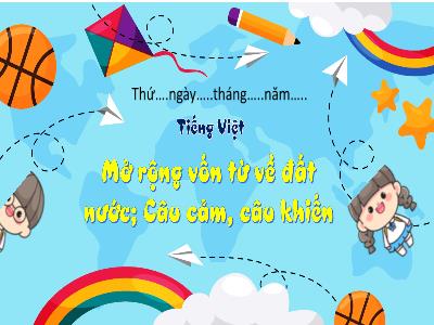 Bài giảng Tiếng Việt Lớp 3 (Kết nối tri thức) - Bài 20: Mở rộng vốn từ về đất nước. Câu cảm, câu khiến