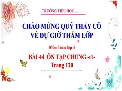 Bài giảng Toán 3 (Kết nối tri thức) - Bài 44: Ôn tập chung (Tiết 1 - Trang 120)