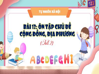 Bài giảng Tự nhiên xã hội 3 (Kết nối tri thức) - Bài 12: Ôn tập chủ đề cộng đồng, địa phương (Tiết 2)