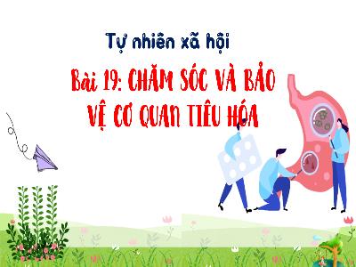 Bài giảng Tự nhiên xã hội 3 (Kết nối tri thức) - Bài 19: Chăm sóc và bảo vệ cơ quan tiêu hóa