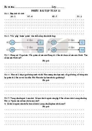 Bài tập ôn tập Toán + Tiếng Việt 3 - Tuần 11
