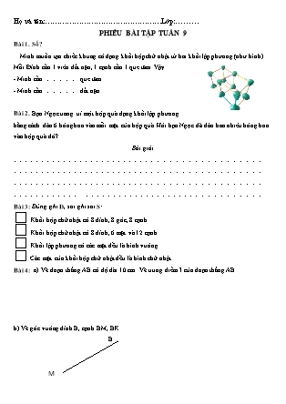 Bài tập ôn tập Toán + Tiếng Việt 3 - Tuần 9