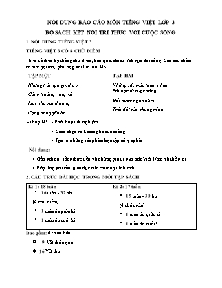 Đề cương ôn tập Tiếng Việt 3 (Kết nối tri thức)