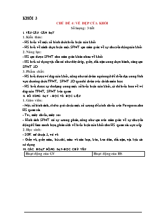 Giáo án Mĩ thuật 3 (Kết nối tri thức) - Chủ đề 4: Vẻ đẹp của khối