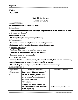 Giáo án Tiếng Anh 3 (Global Success) - Week 34