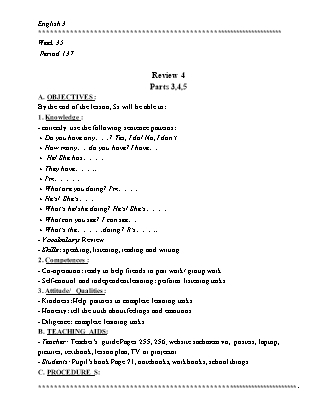 Giáo án Tiếng Anh 3 (Global Success) - Week 35
