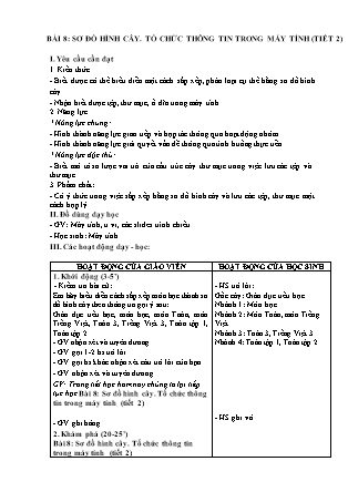 Giáo án Tin học 3 (Kết nối tri thức) - Bài 8: Sơ đồ hình cây. Tổ chức thông tin trong máy tính (Tiết 2)