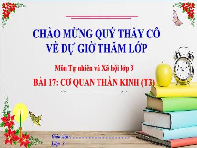 Bài giảng môn TNXH 3 - Bài 17: Cơ quan thần kinh (Tiết 3)