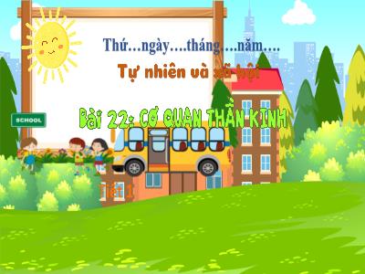 Bài giảng môn TNXH Lớp 3 - Bài 22: Cơ quan thần kinh (Tiết 1)