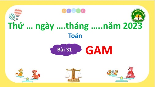 Bài giảng môn Toán Lớp 3 - Bài 31: Gam