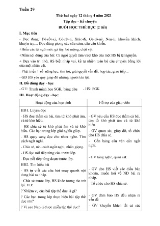Kế hoạch bài dạy theo tuần Lớp 3 - Tuần 29 (GV: Nga - Trường TH Trần Phú - Năm học 2020-2021)
