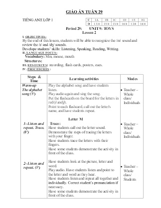 Kế hoạch bài dạy theo tuần Lớp 3 - Tuần 29 (GV: Thơm - Trường TH Trần Phú - Năm học 2020-2021)