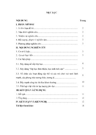 SKKN Một số biện pháp trong công tác tổ chức lớp và hoạt động của học sinh lớp 3